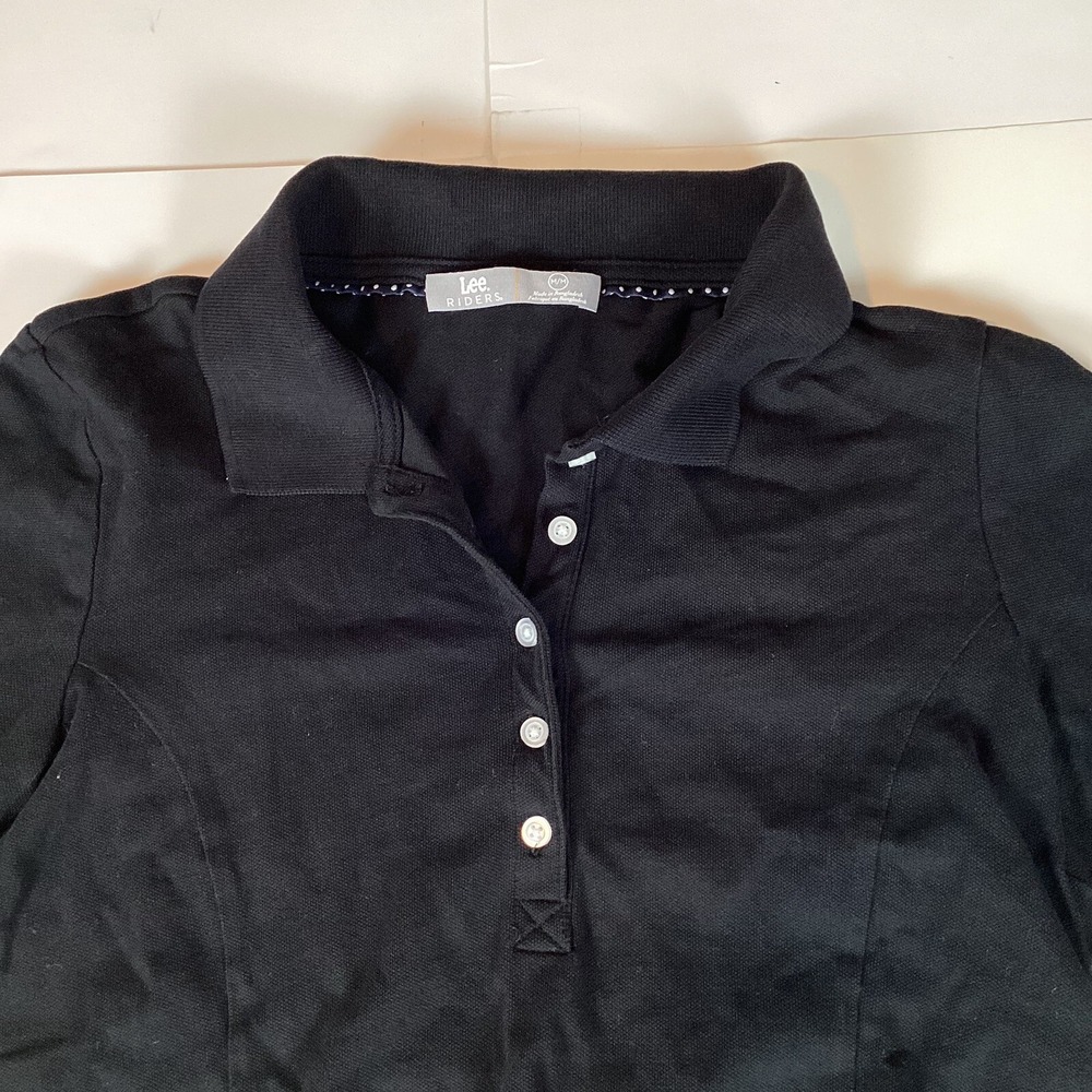 Lee Riders Womens Polo Shirt Top Size M Medium Casual Short Sleeve Stretch - Picture 2 of 7